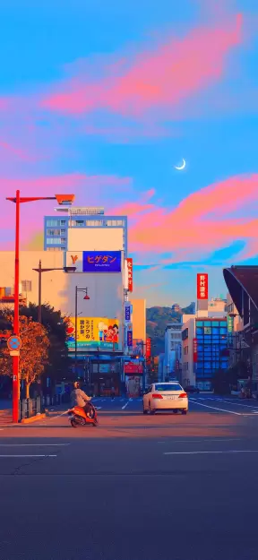 japanese Twilight Cityscape