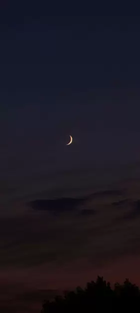 Crescent Moon and Twilight Sky